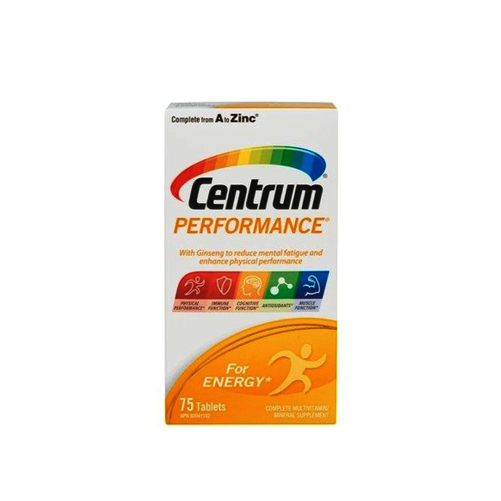 This is a bottle of Centrum Performance Multivitamin, which contains 75 tablets.