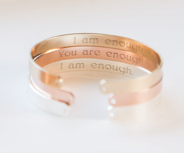 I Am Enough Bracelet, Engraved Secret Message Bracelet, I am Enough