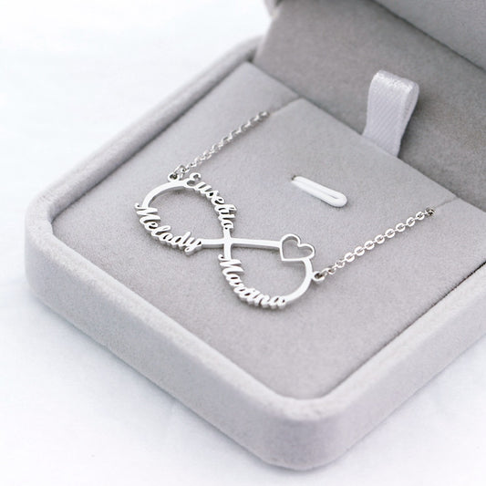 Personalized Heart Infinity Pendant Necklaces