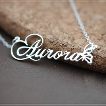 Personalized Name Necklace With Butterfly
