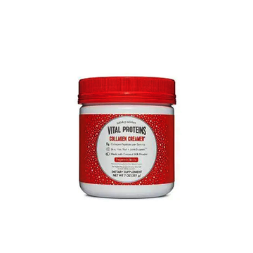 The Vital Proteins Peppermint Mocha Collagen Creamer provides 10g of collagen to support healthy hair, skin